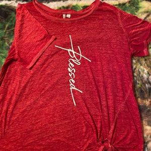 Beautiful red “believe” top. Very light weight